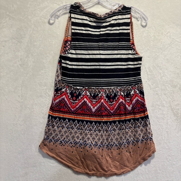 Meadow Rue Anthropologie tank top tribal print Chevron v-neck soft modal S - Picture 6 of 10